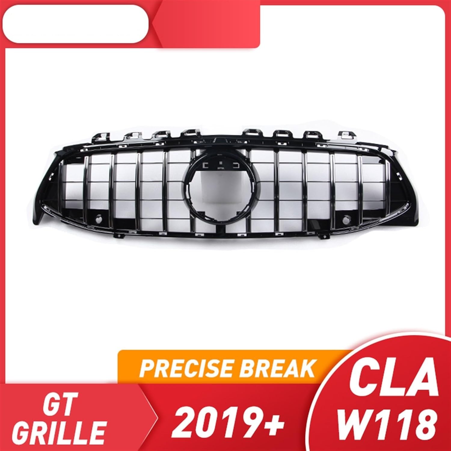 Silver SYLALE Auto Body Accessory GT Grate for CLA Class W118 GTR GT R ABS 2019+ with Camera
