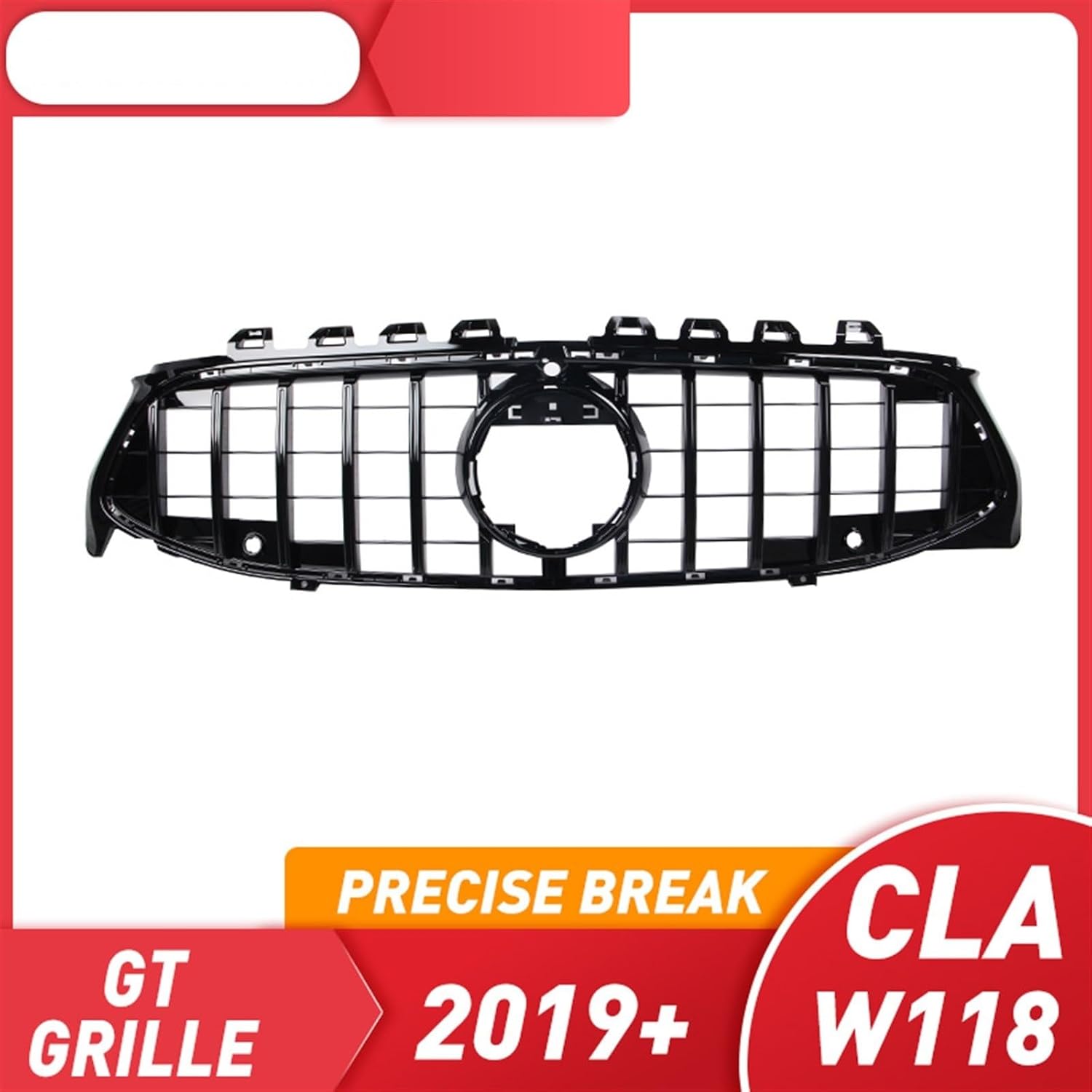 Silver SYLALE Auto Body Accessory GT Grate for CLA Class W118 GTR GT R ABS 2019+ with Camera