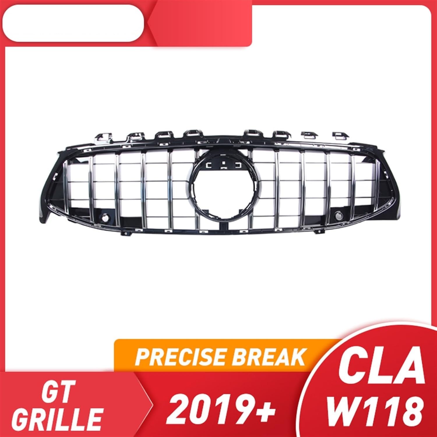 Silver SYLALE Auto Body Accessory GT Grate for CLA Class W118 GTR GT R ABS 2019+ with Camera