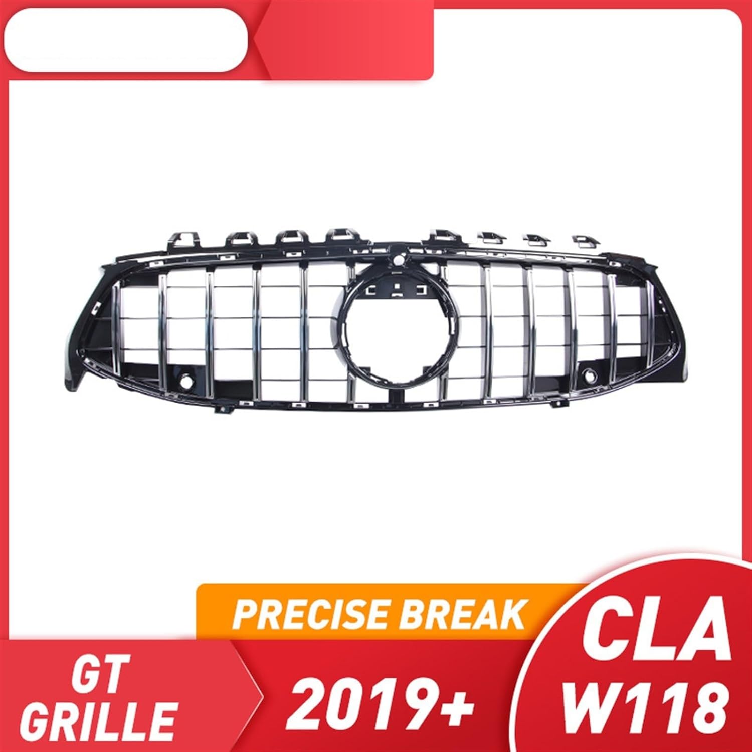 Silver SYLALE Auto Body Accessory GT Grate for CLA Class W118 GTR GT R ABS 2019+ with Camera