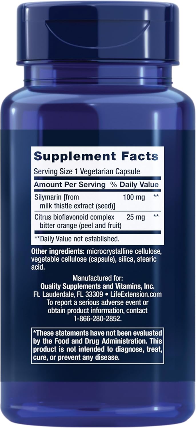Silymarin Liver Health Support Supplement - Milk Thistle Extract - 90 Capsules - Gluten-Free, Non-GMO, Vegetarian