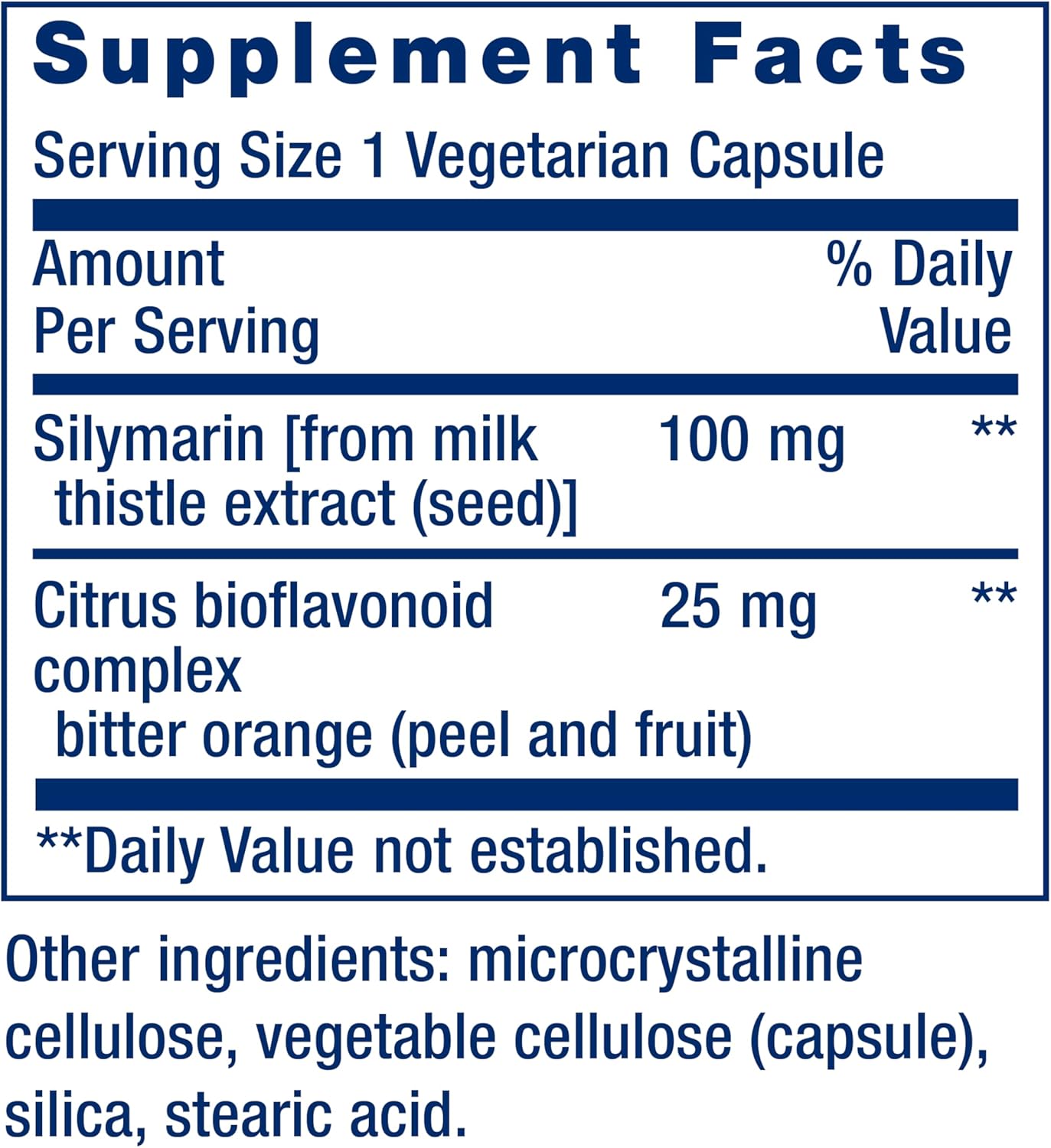 Silymarin Liver Health Support Supplement - Milk Thistle Extract - 90 Capsules - Gluten-Free, Non-GMO, Vegetarian