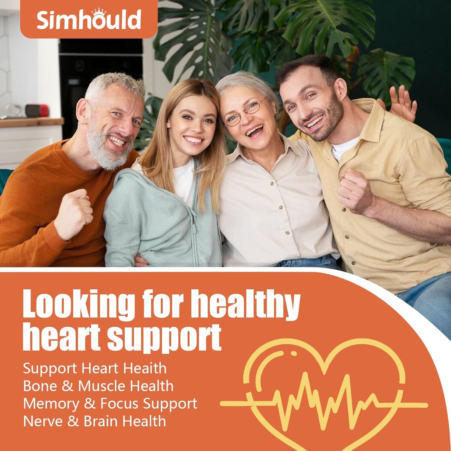 Simhould CoQ10 Gummies 500MG - 2 Pack with Omega-3, Magnesium, Vitamin B3 & Zinc - Heart Health, Energy, Antioxidant - Vegan, Non-GMO - 120 Count