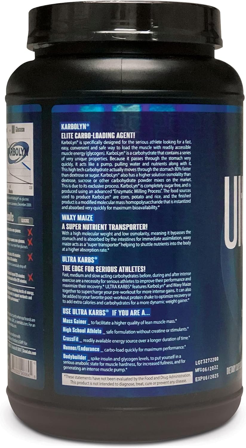 SIRENLABS Ultra Karbs Mass Gainer with KarboLyn - Healthy Carb Loading for Men - Faster Recovery and More Energy - Post-Workout Muscle Builder (40 Servings)