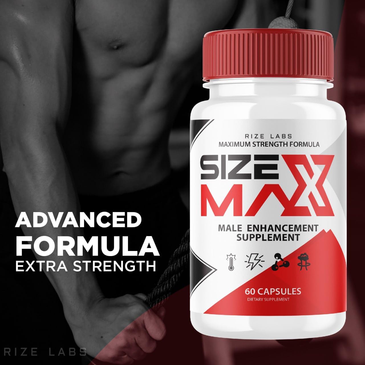 Size Max Pills for Men - Natural & Effective Supplement to Boost Performance (60 Capsules)