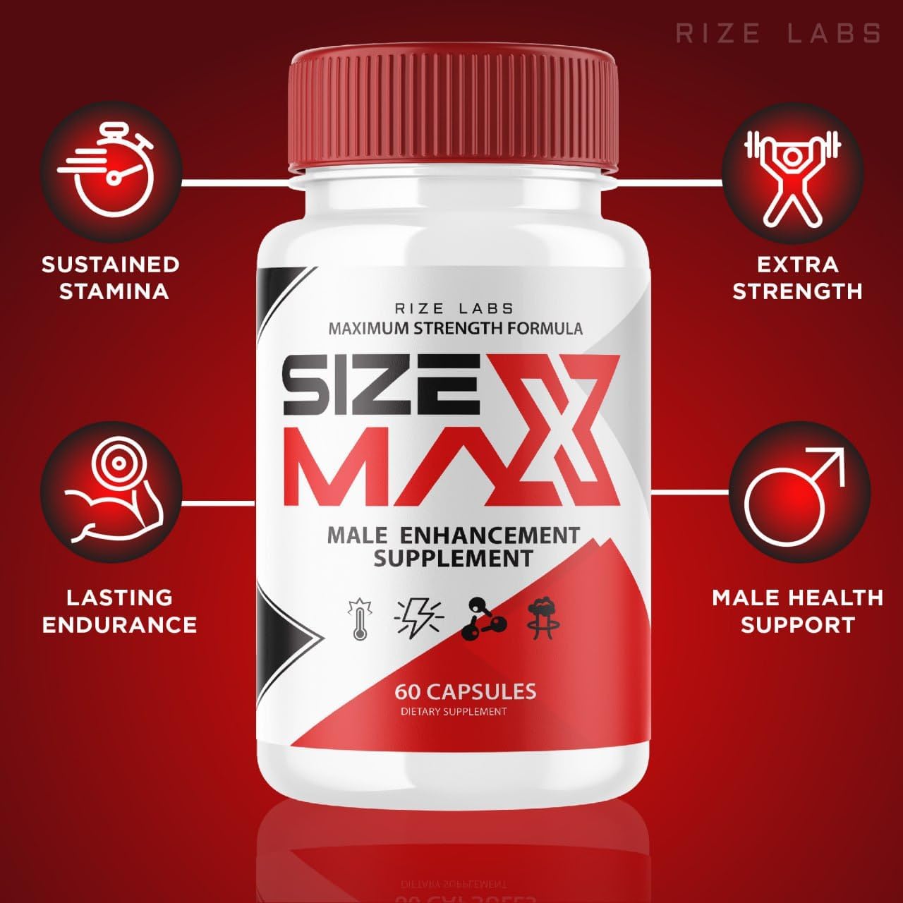 Size Max Pills for Men - Natural & Effective Supplement to Boost Performance (60 Capsules)