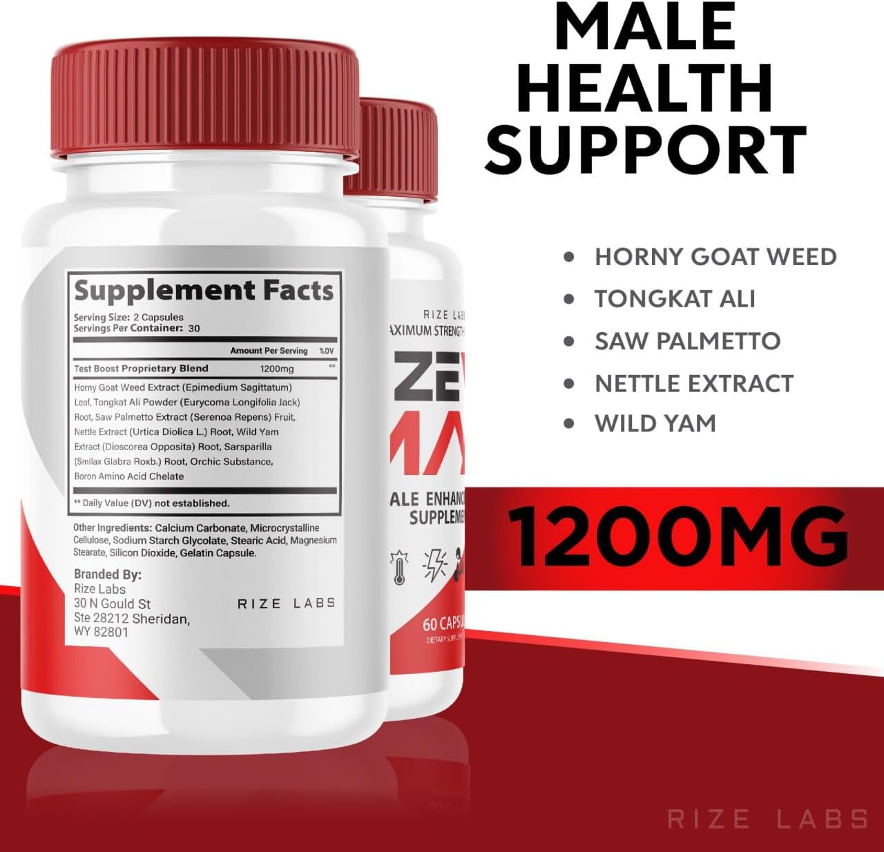 Size Max Pills for Men - Natural & Effective Supplement to Boost Performance (60 Capsules)