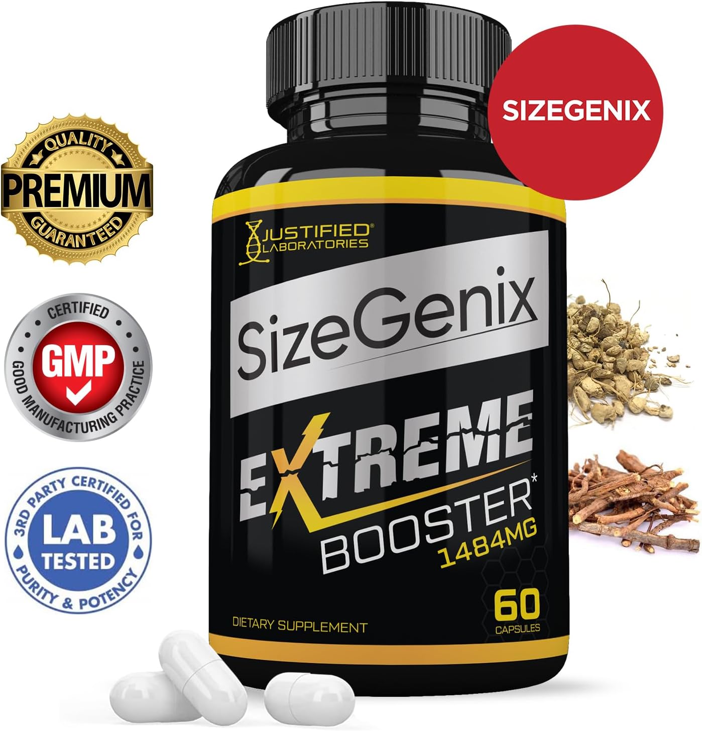 Sizegenix Men’s Health Supplement 1484mg 2 Pack - 240 Capsules from Justified Laboratories