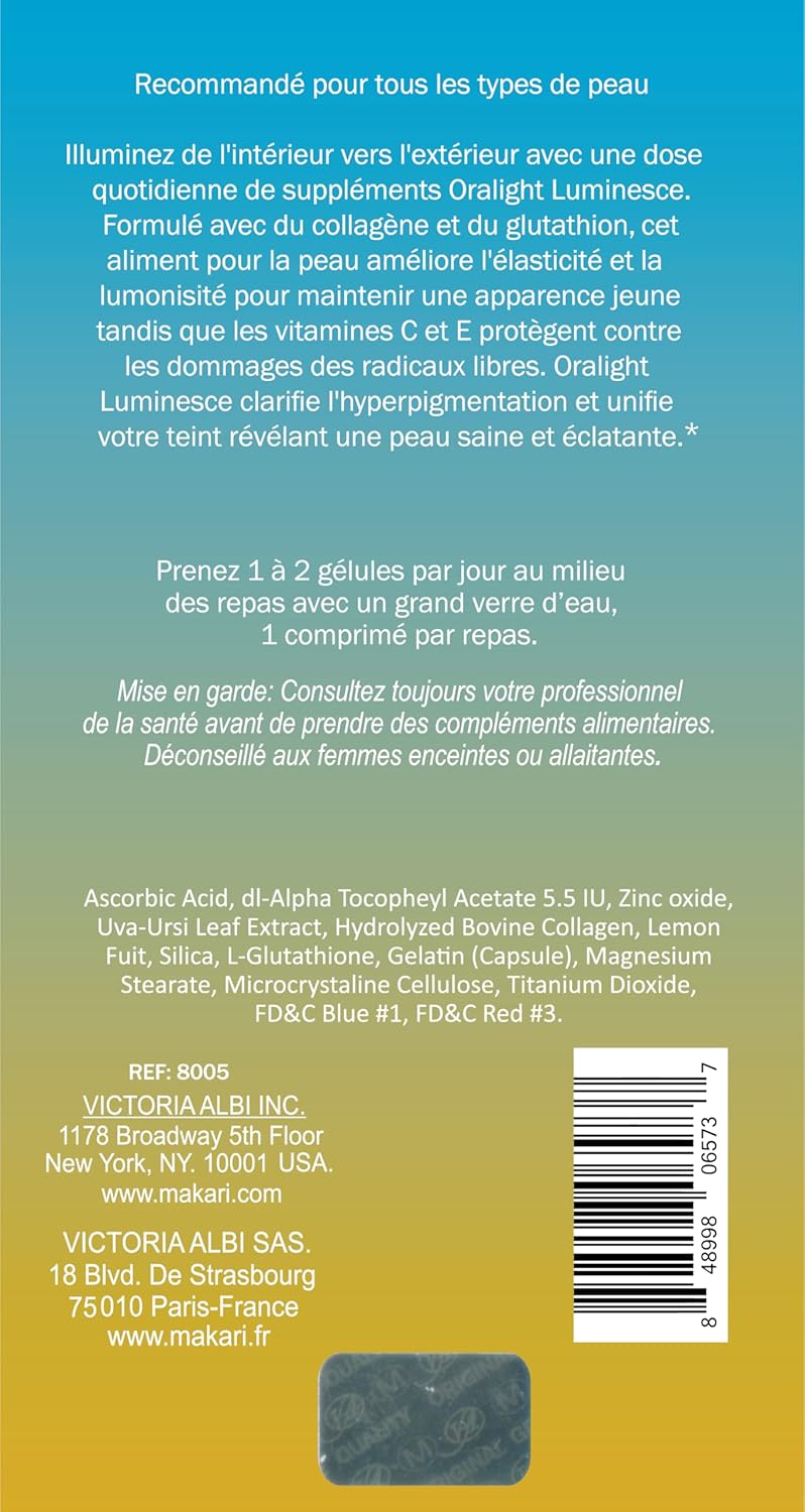 Skin Brightening Collagen Capsules with Glutathione and Lemon - 60 Capsules | Vitamins C and E for Women | Fades Dark Spots, Acne, Wrinkles