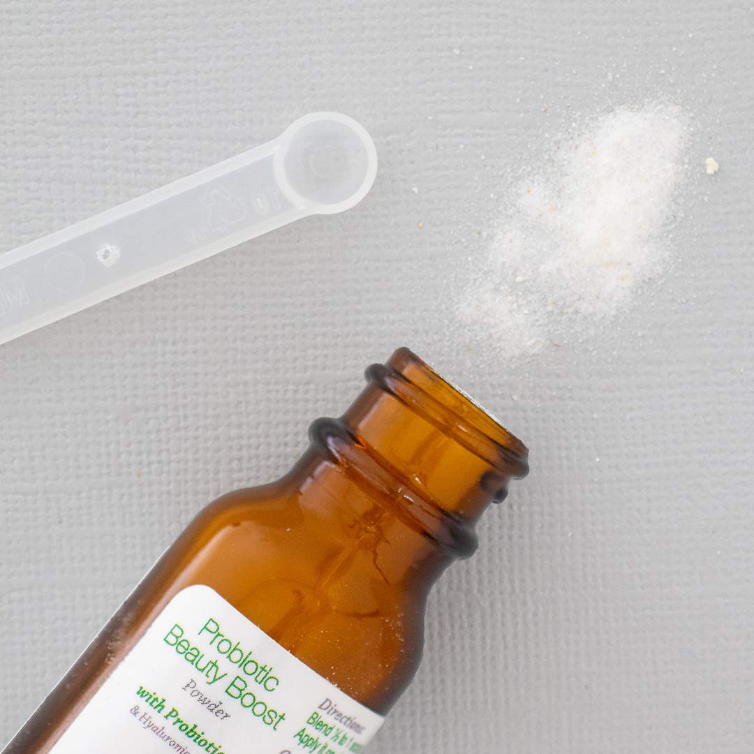 Skin Care Probiotic Powder with Hyaluronic Acid for Radiant Skin - Vegan & Gluten-Free Serum Base - 1.2 Oz