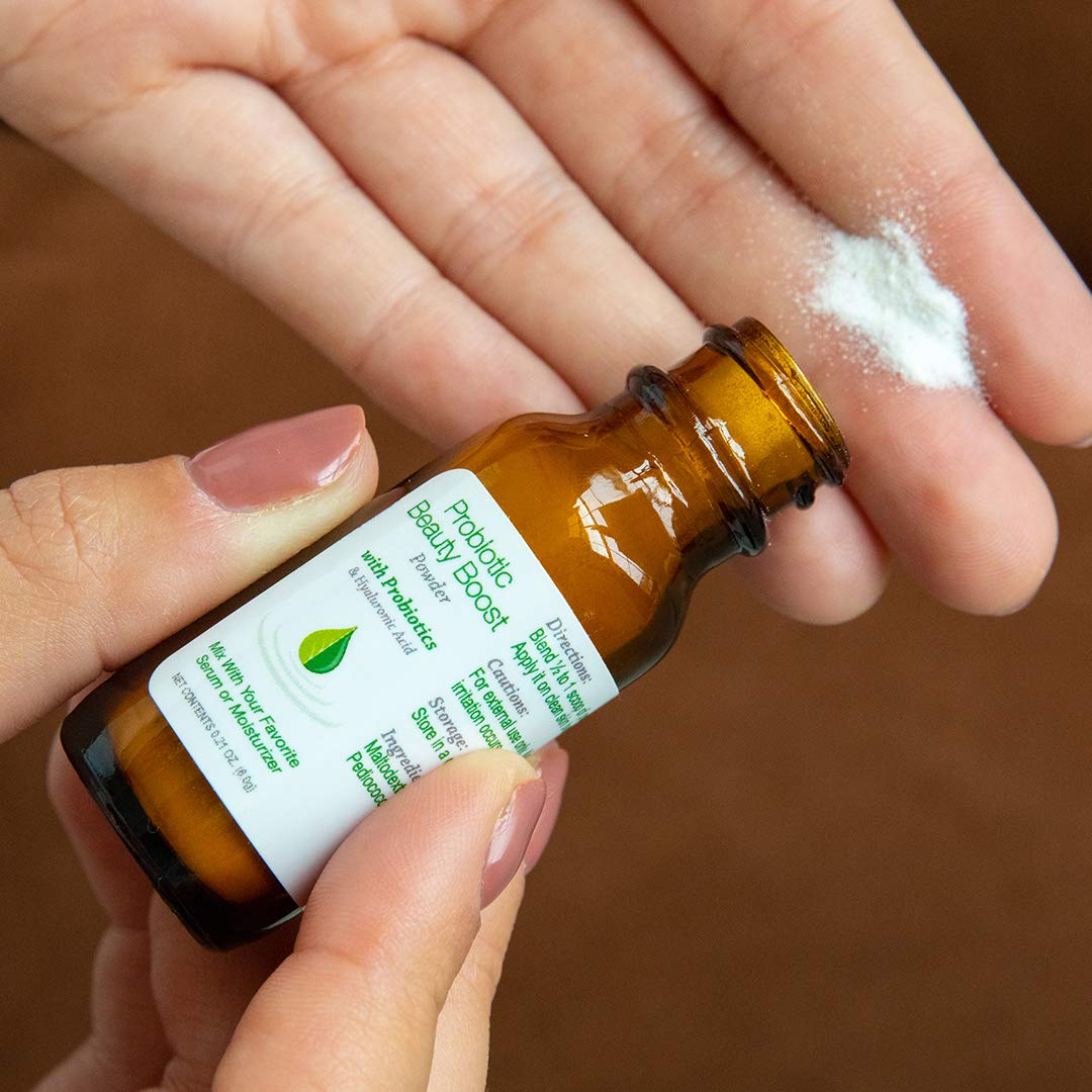 Skin Care Probiotic Powder with Hyaluronic Acid for Radiant Skin - Vegan & Gluten-Free Serum Base - 1.2 Oz