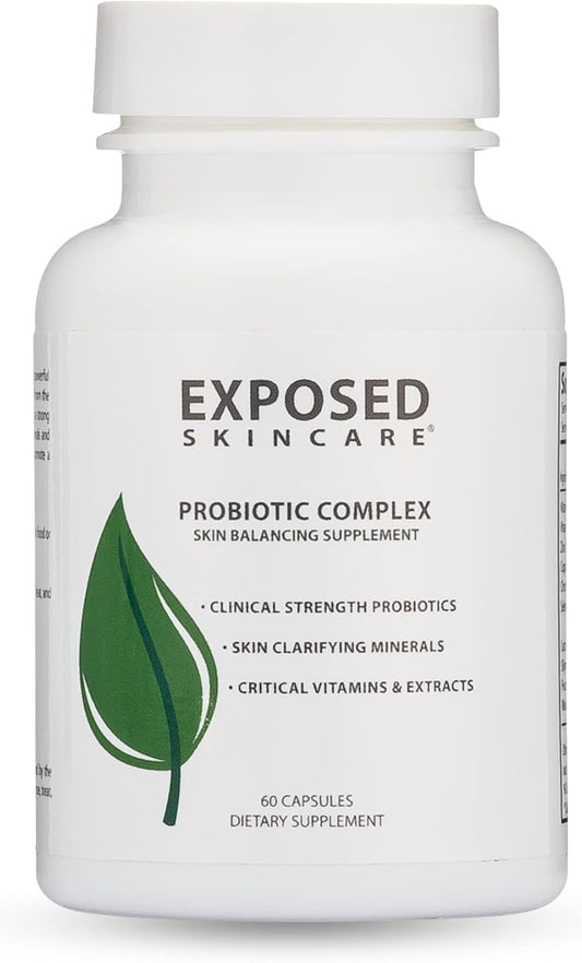 Skin Care Probiotic Supplement Complex: 1 Billion CFU for Clear Skin & Immune Health (60 Capsules)