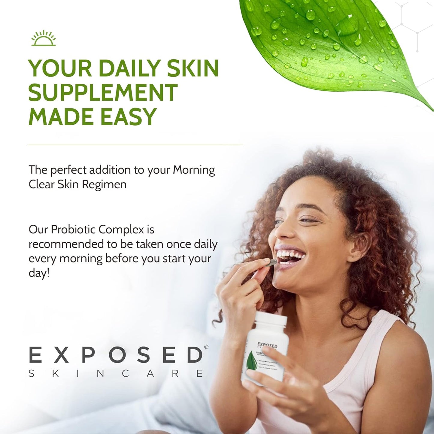 Skin Care Probiotic Supplement Complex: 1 Billion CFU for Clear Skin & Immune Health (60 Capsules)