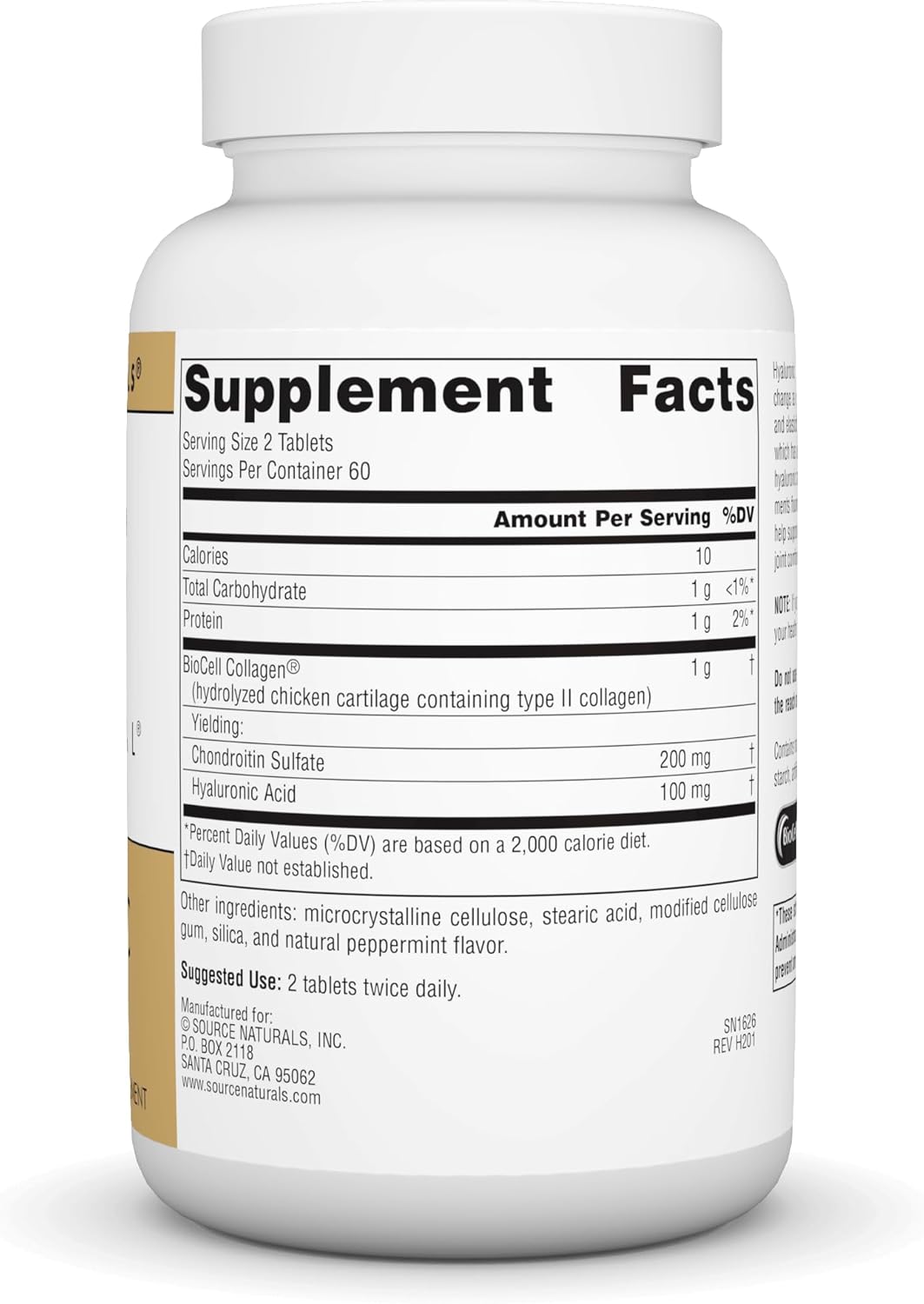 Skin Eternal Hyaluronic Acid Tablets - 50mg, 120 Count by Source Naturals