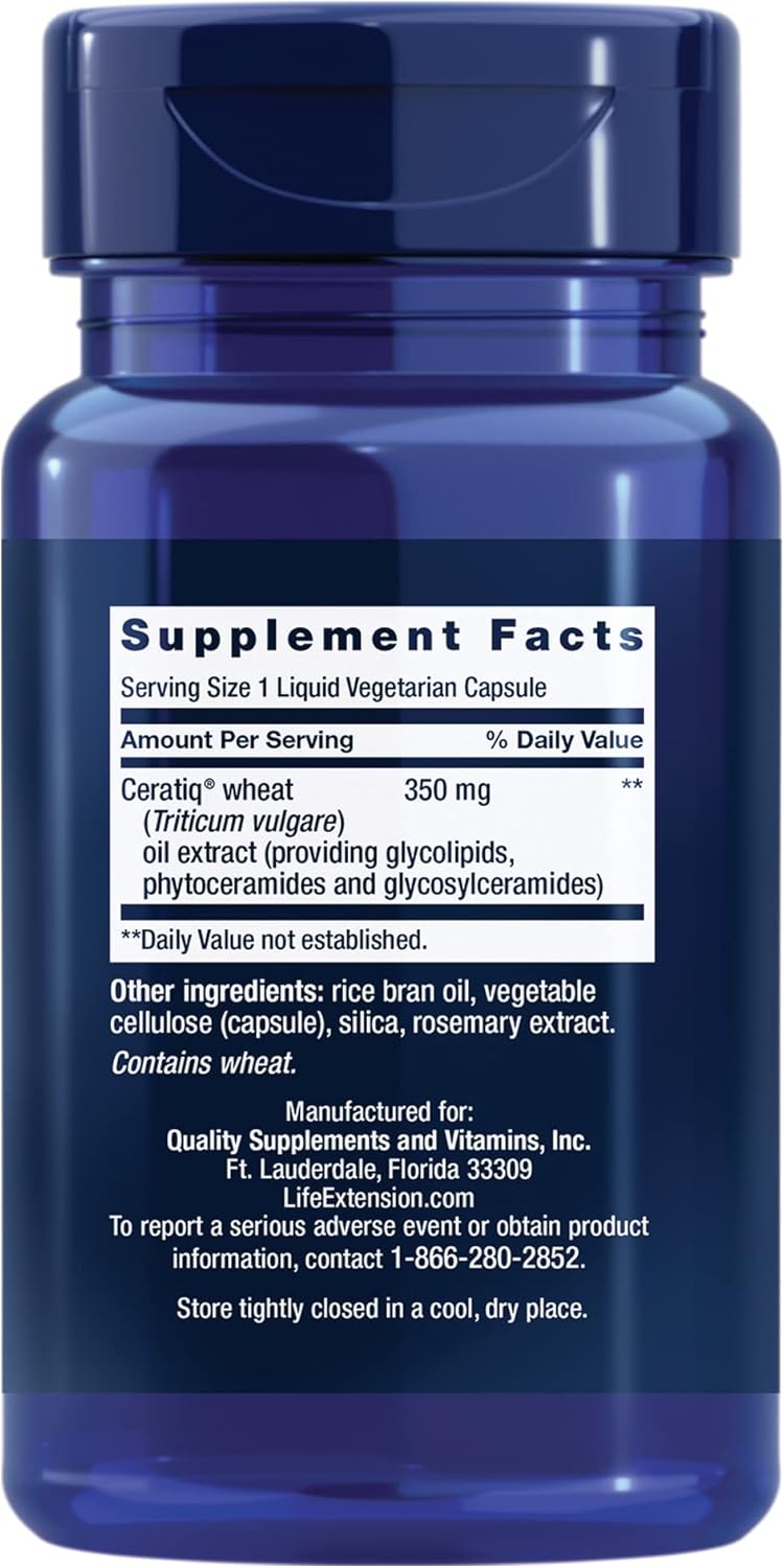 Skin Restoring Ceramides Supplement - Promotes Hydration & Healthy Skin - Non-GMO, Gluten-Free - 30 Liquid Capsules