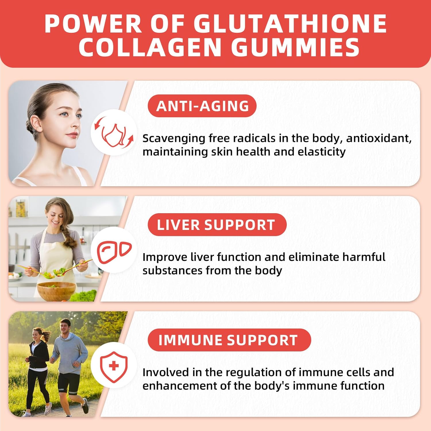Skin Whitening Glutathione Gummies - 1000mg Supplement with Collagen & Vitamin C - Sugar-Free Anti-Aging Support - Pineapple Flavor - 60ct