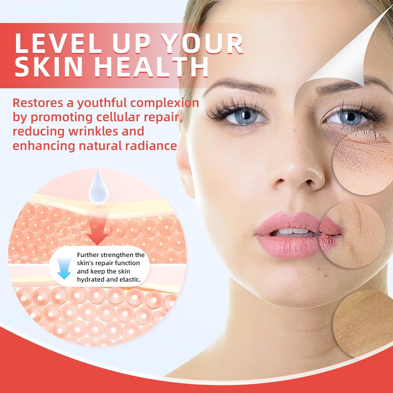 Skin Whitening Glutathione Gummies - 1000mg Supplement with Collagen & Vitamin C - Sugar-Free Anti-Aging Support - Pineapple Flavor - 60ct