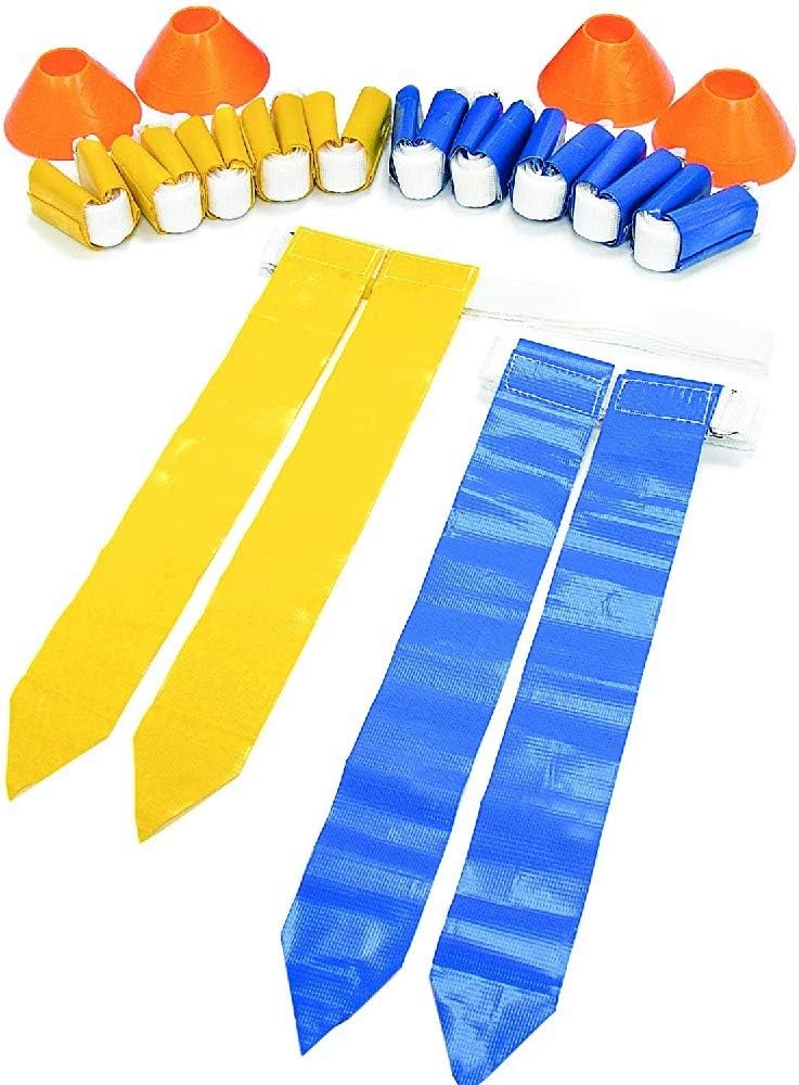 SKLZ 10 Man Flag Football Set with End Zone Pylons for Indoor & Outdoor Training