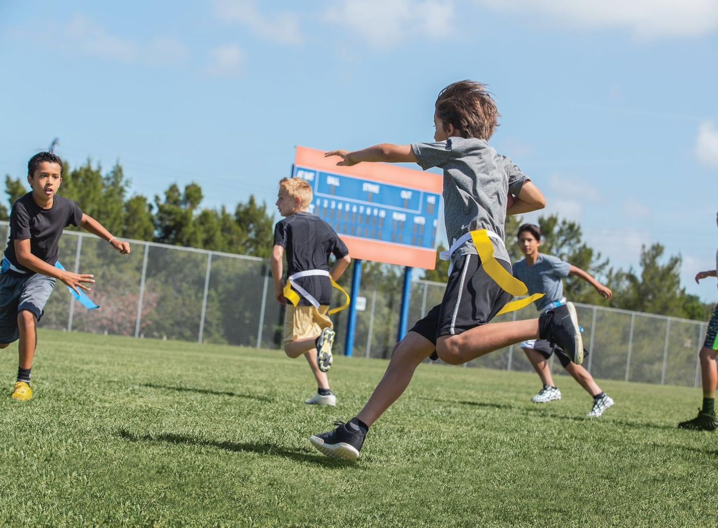 SKLZ 10 Man Flag Football Set with End Zone Pylons for Indoor & Outdoor Training