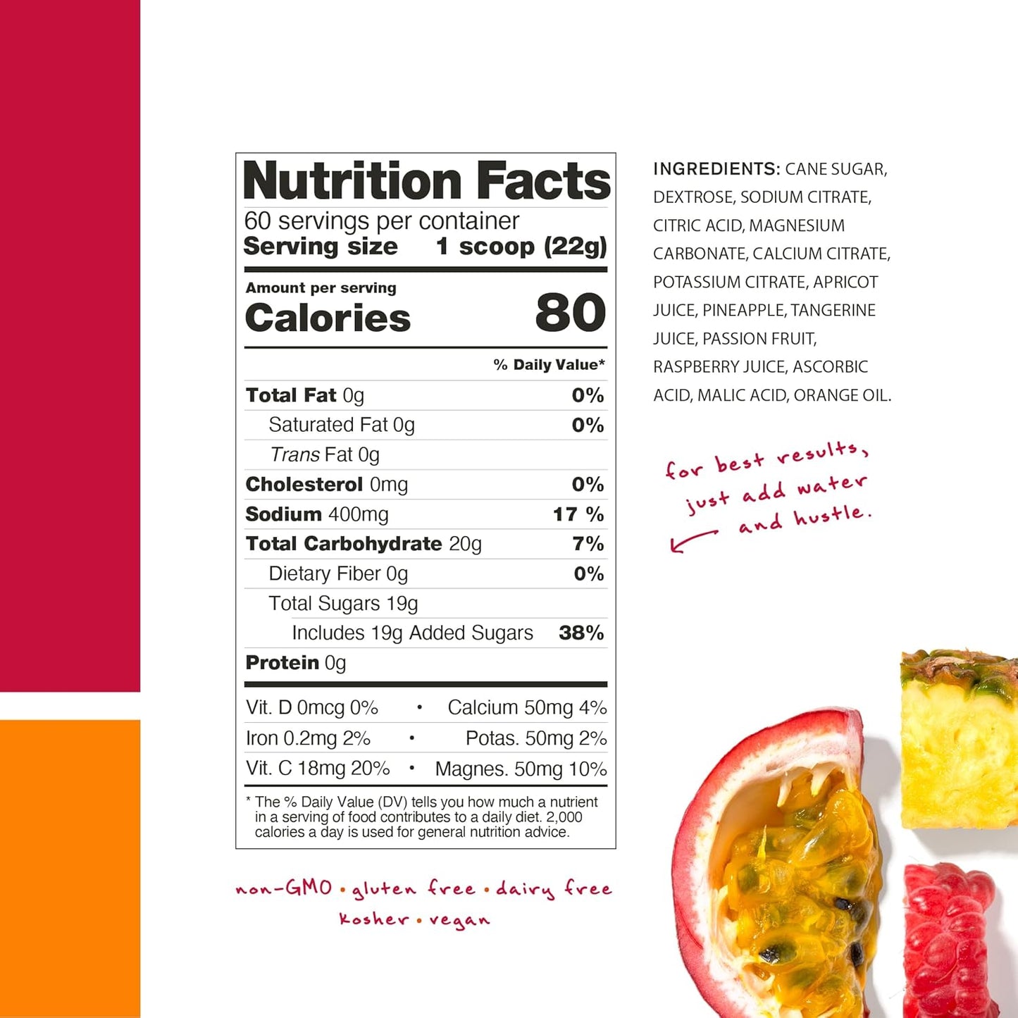 Skratch Labs Fruit Punch Hydration Powder | Sport Drink Mix for Exercise, Endurance, Performance | 60 Servings | Non-GMO, Vegan, Kosher