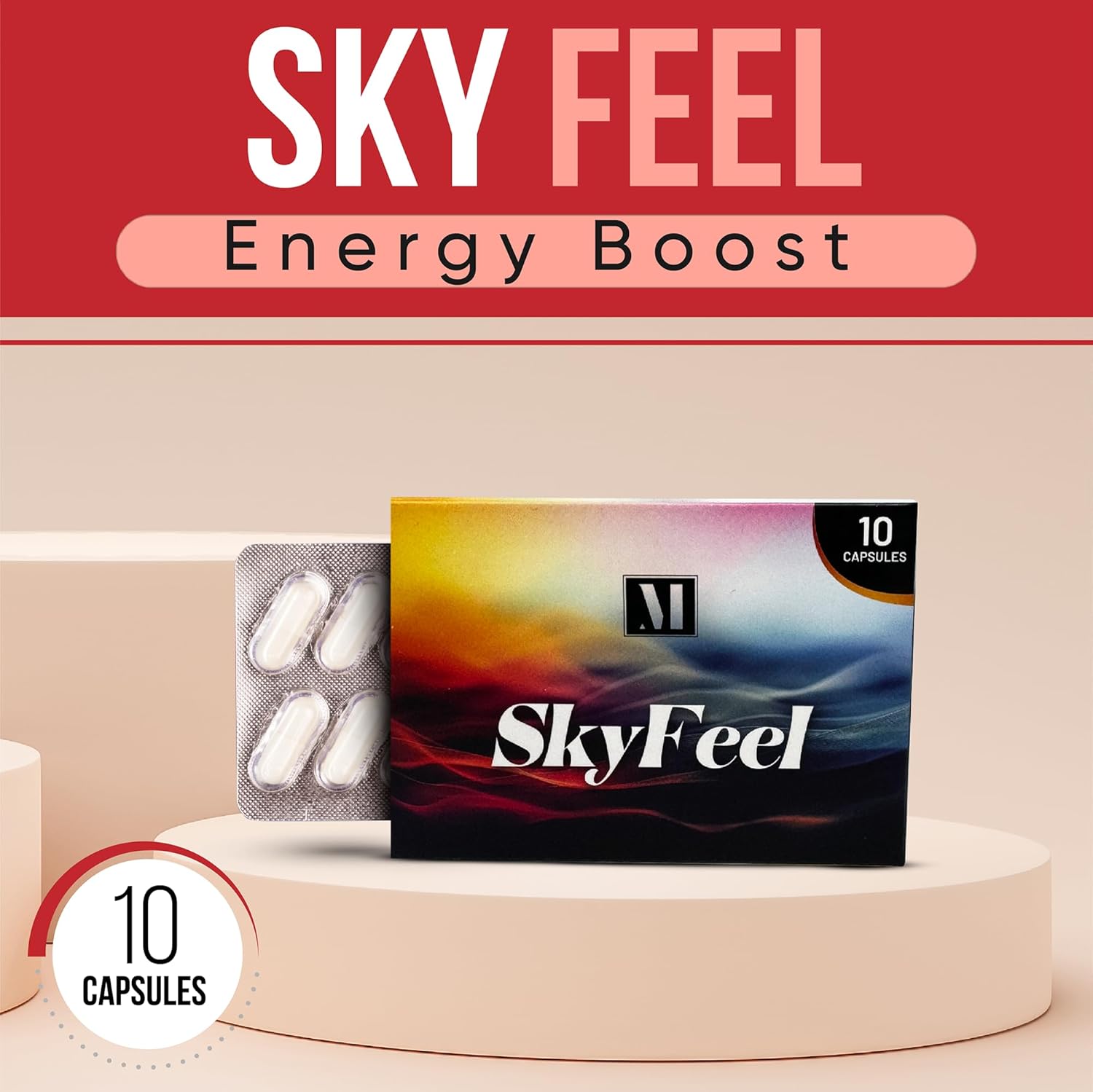 SkyFeel Energy and Performance Booster - 10 Pack, USA-Made for Vitality and Endurance
