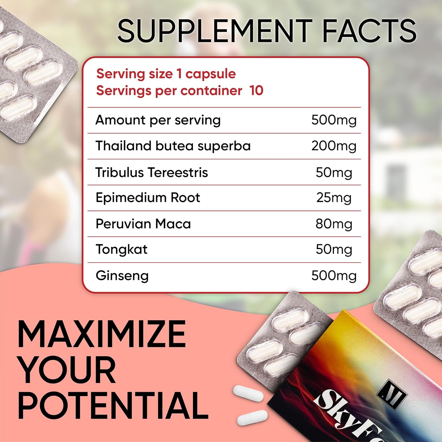 SkyFeel Energy and Performance Booster - 10 Pack, USA-Made for Vitality and Endurance