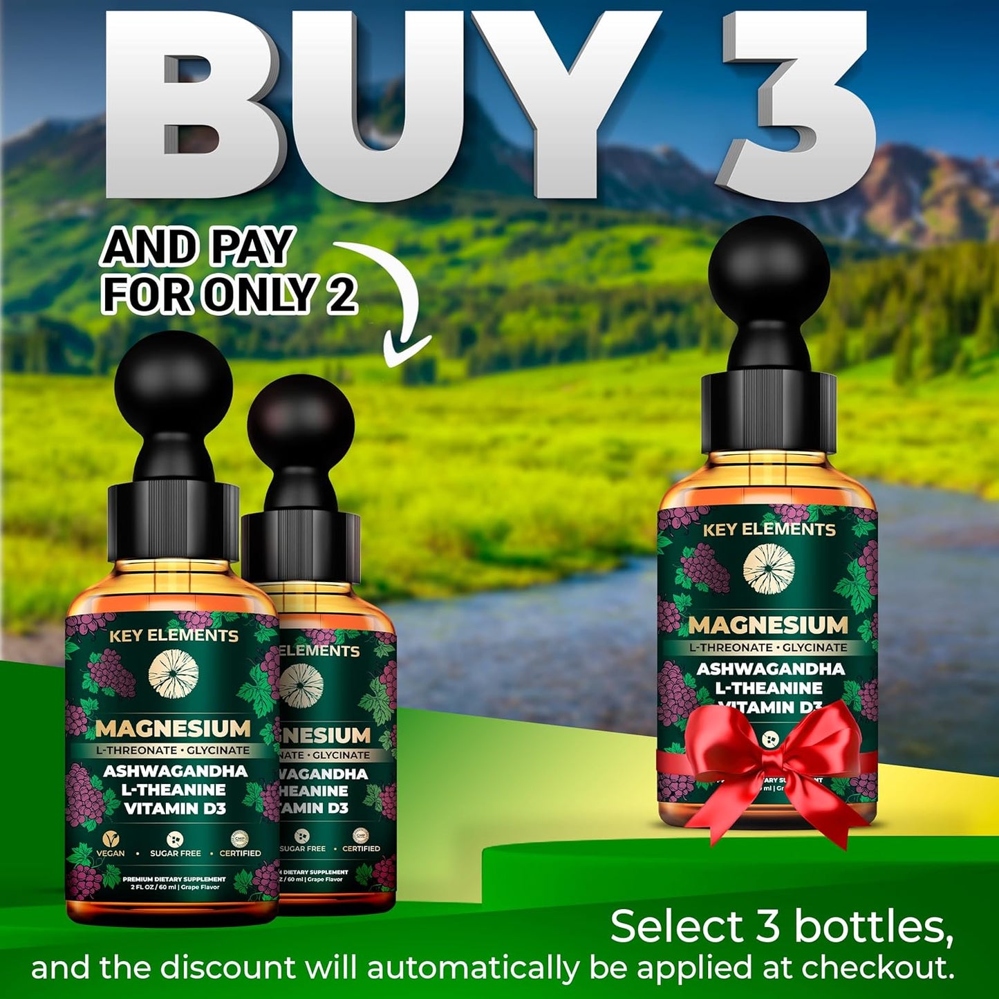 Sleep Support Supplement with Liquid Magnesium L-Threonate, Magnesium Glycinate, Ashwagandha, L-Theanine, and Vitamin D3