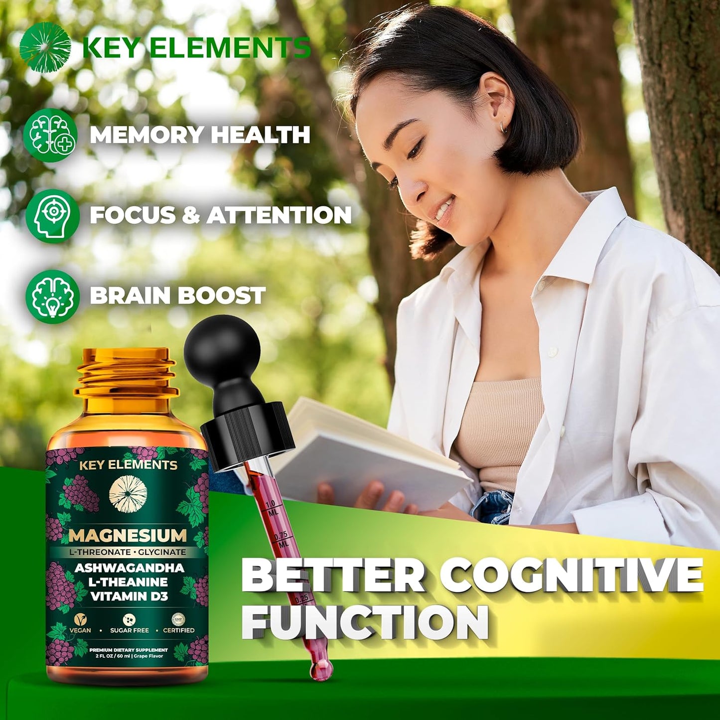 Sleep Support Supplement with Liquid Magnesium L-Threonate, Magnesium Glycinate, Ashwagandha, L-Theanine, and Vitamin D3