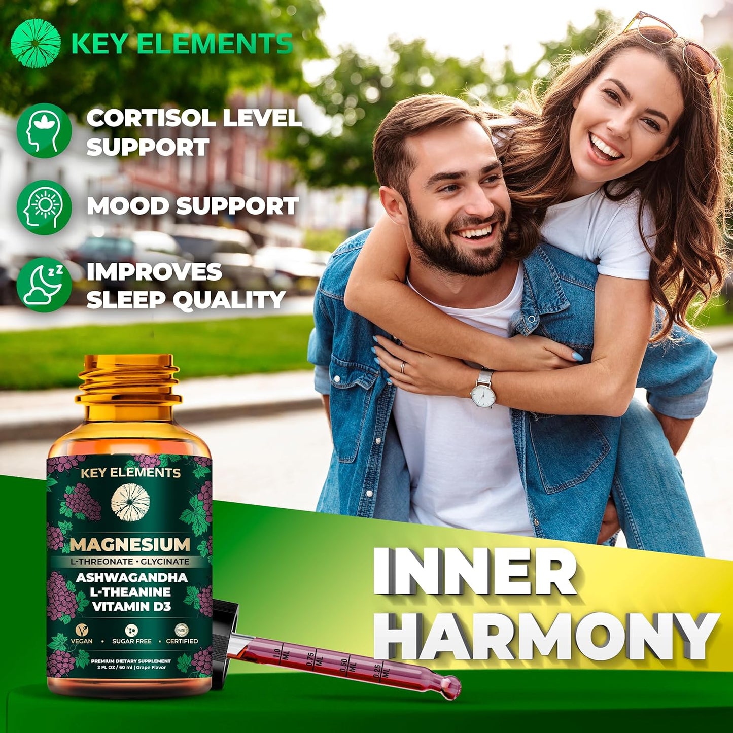 Sleep Support Supplement with Liquid Magnesium L-Threonate, Magnesium Glycinate, Ashwagandha, L-Theanine, and Vitamin D3