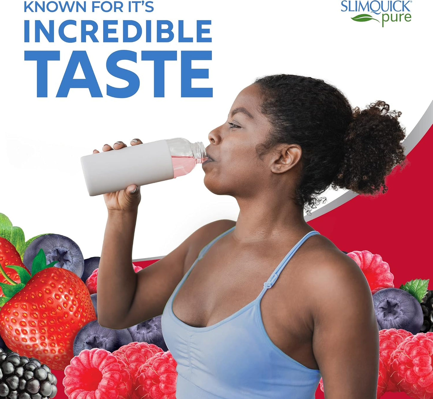 Slimquick Pure 3x Extra Strength Mixed Berry Drink Mix for Women with Green Tea, Caffeine, and Herbal Extracts - 26 Count