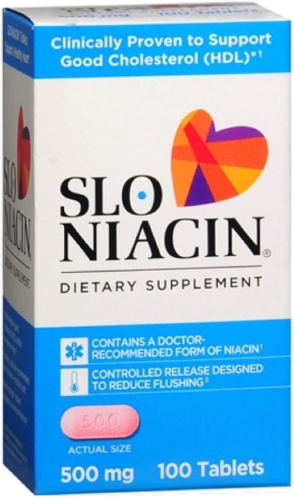 Slo-Niacin 500 mg Tablets - 200 Count Bottle
