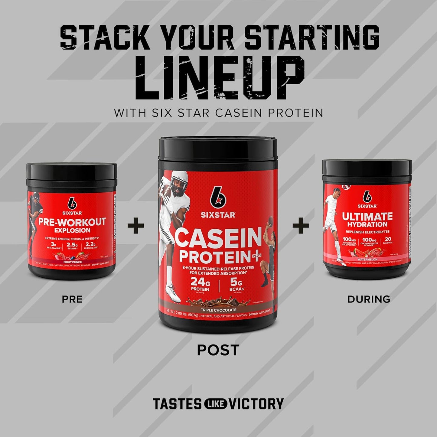 Slow-Digesting Triple Chocolate Casein Protein Powder for Muscle Gain, 2 lbs