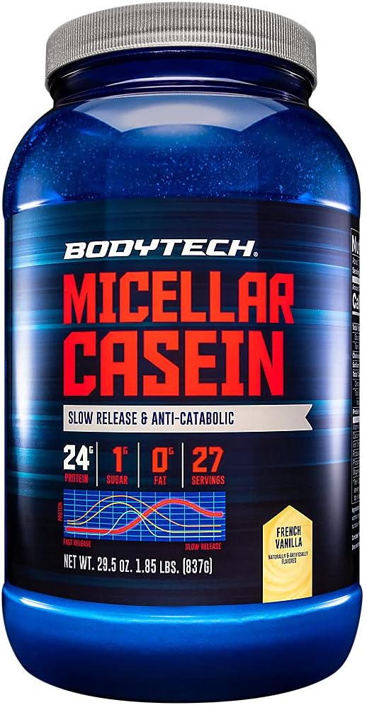 Slow Release French Vanilla Micellar Casein Protein Powder - 24g Protein per Serving - Muscle Recovery - 2lb