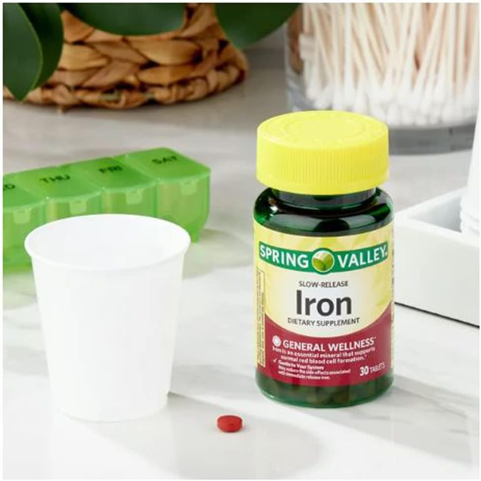 Slow-Release Iron Tablets Dietary Supplement by Spring Valley - 45 mg, 30 Count