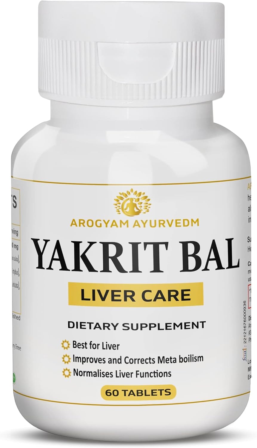 Smaart Health Dr. Pushp's AROGYAM AYURVEDM YAKRIT BAL Liver Support Tablets - Pack of 60, Detoxify Liver
