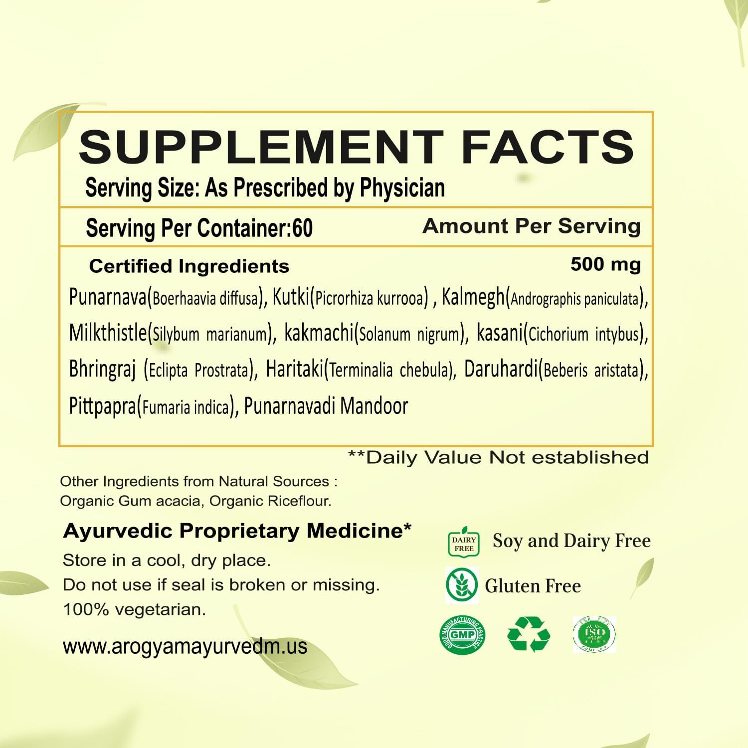 Smaart Health Dr. Pushp's AROGYAM AYURVEDM YAKRIT BAL Liver Support Tablets - Pack of 60, Detoxify Liver