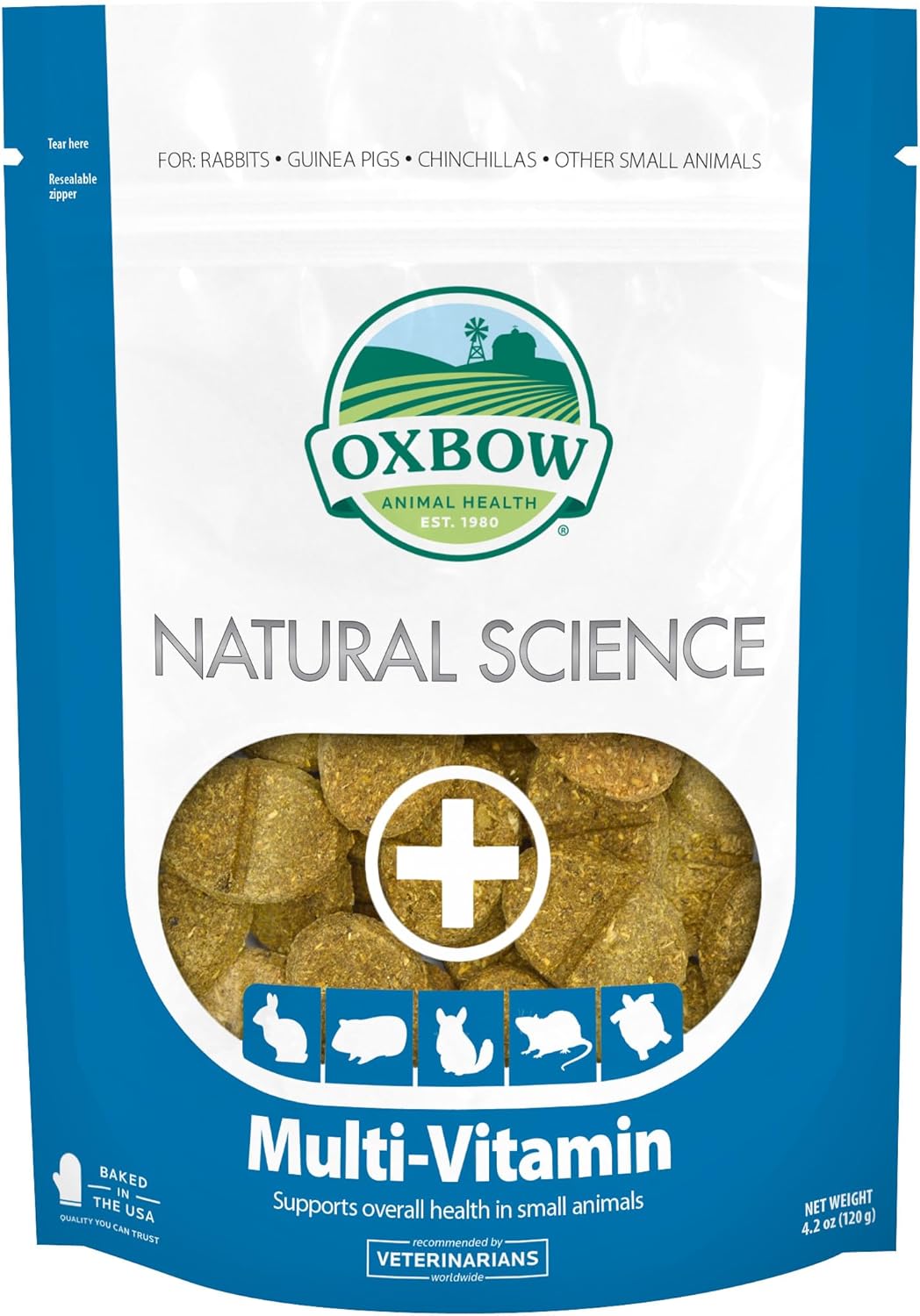 Small Animal Multivitamin with Essential Vitamins, Omega 3 & 6 Fatty Acids - 4.2 oz.