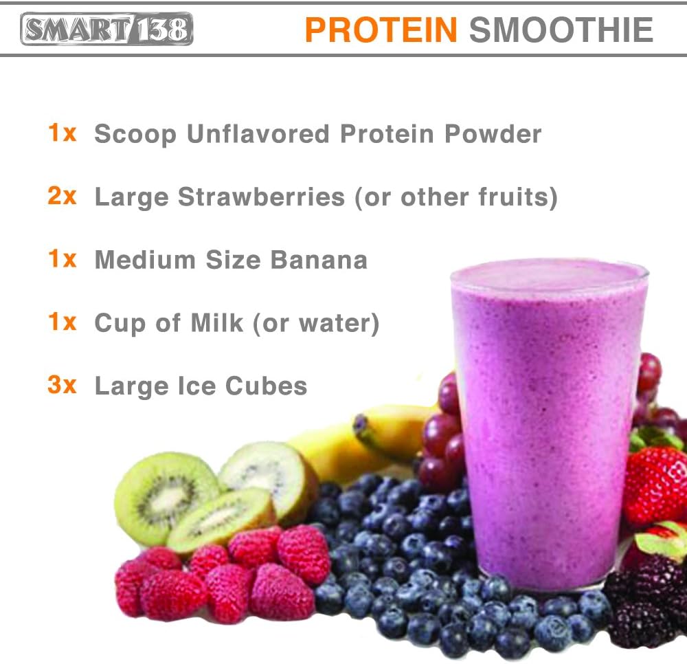 Smart138 100% Pure Pea Protein Powder - Vegan, Gluten-Free, Soy-Free, Dairy-Free, Non-GMO, Keto Friendly - Natural BCAAs - 1000g Unflavored