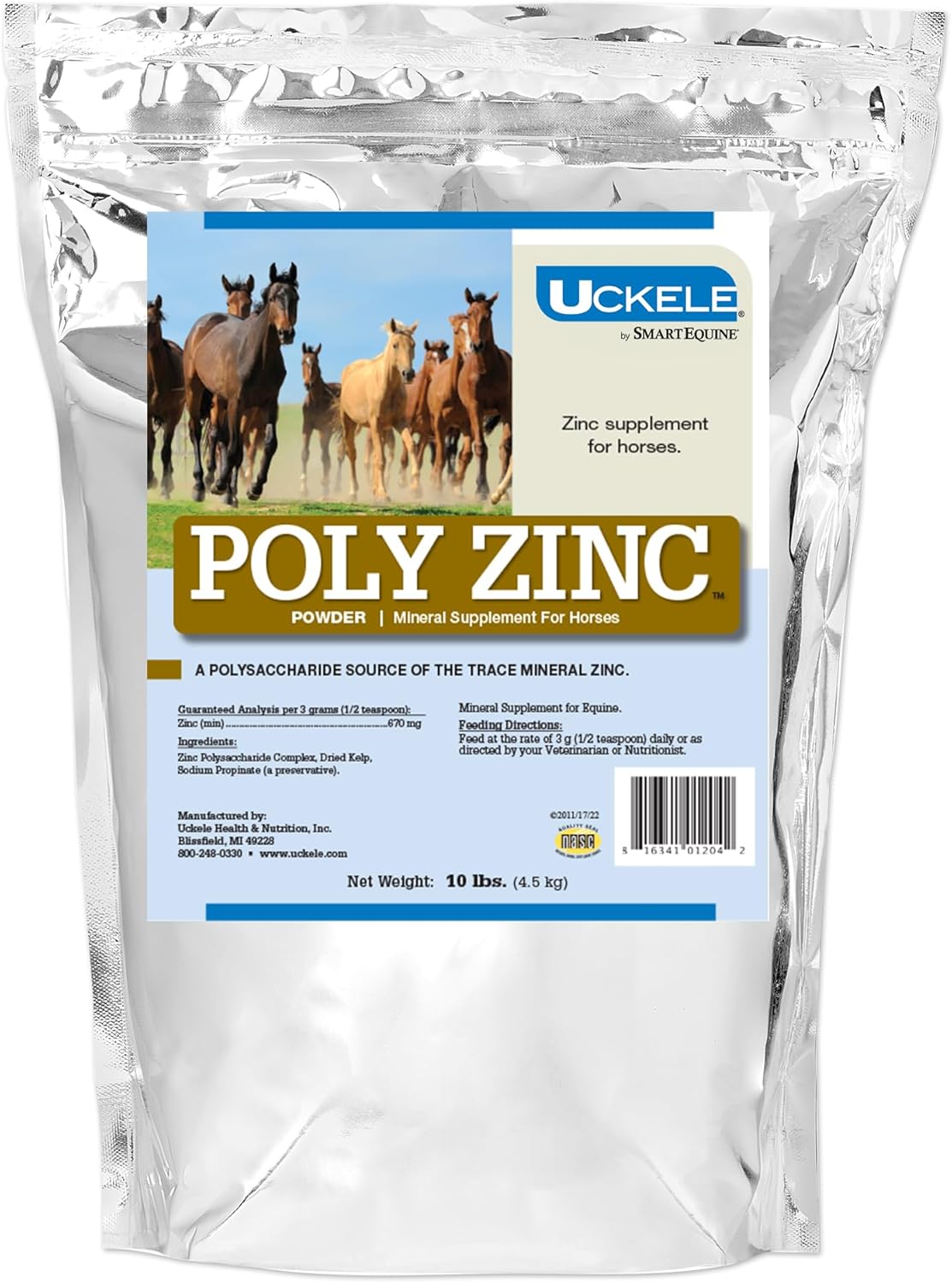 SmartEquine Uckele Poly Zinc Pellets: Hoof Care & Bone Wellness for Horses - 10 lb.