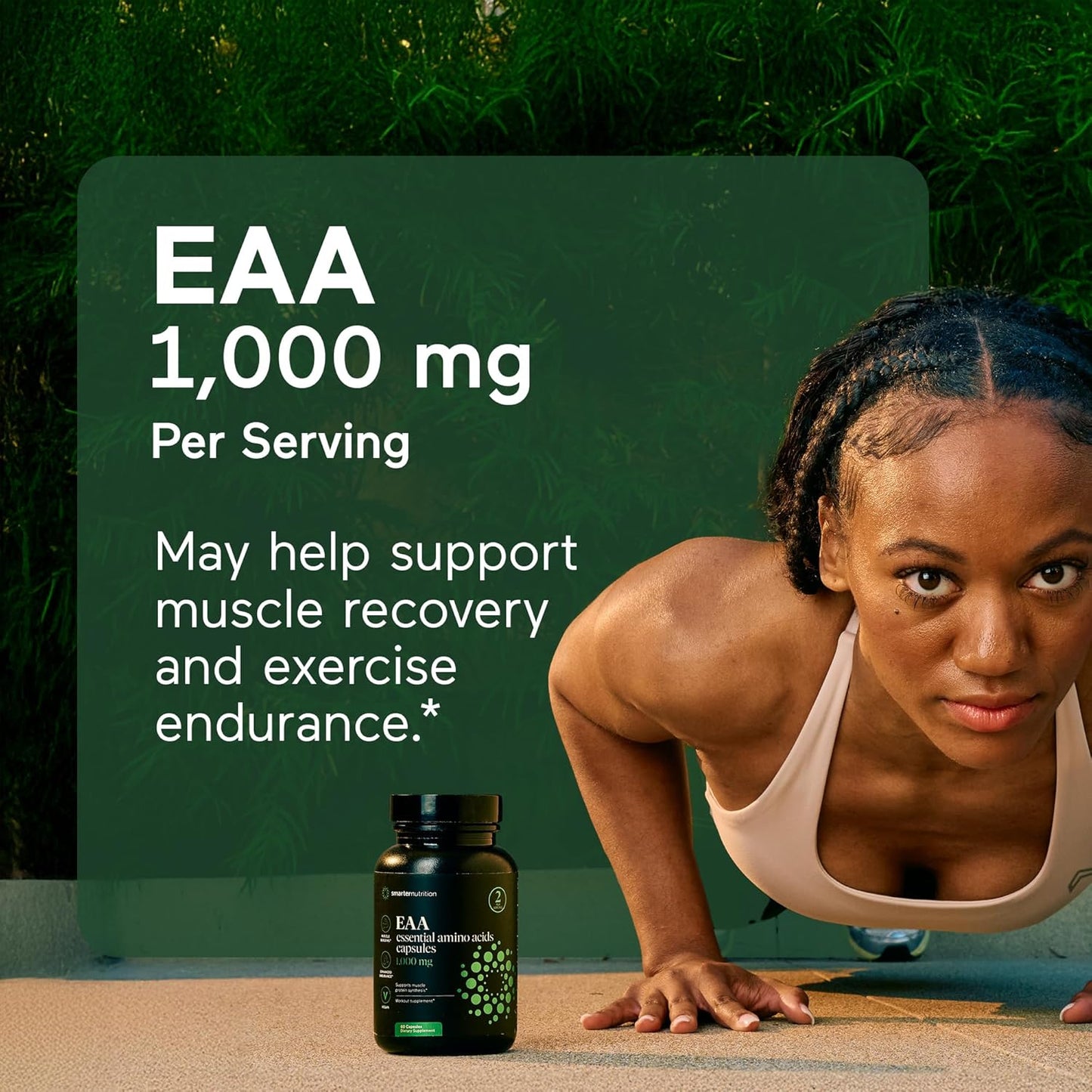 Smarter Nutrition Essential Amino Acids Capsules - 1g/Serving - Supports Muscle Mass & Exercise - Non-GMO, Vegan, Gluten Free - 180 Count