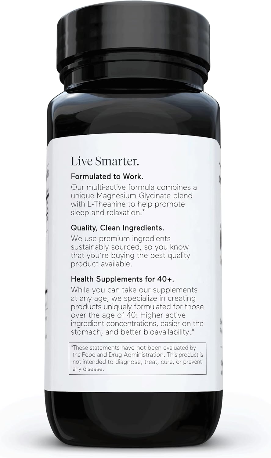 Smarter Nutrition Magnesium Complex Supplement for Sleep & Stress Support - Chelated Mag Glycinate, Citrate, Malate, Hydroxide with L-Theanine - Soy-Free - 60 Count