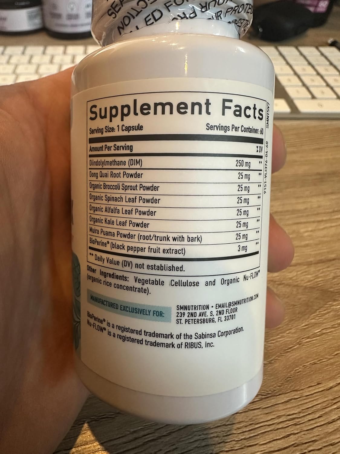 SMNutrition DIM Supplement Complex 250mg - Estrogen Balance & Menopause Relief for Women - Hot Flashes, Night Sweats, Dong Quai - 60 Ct