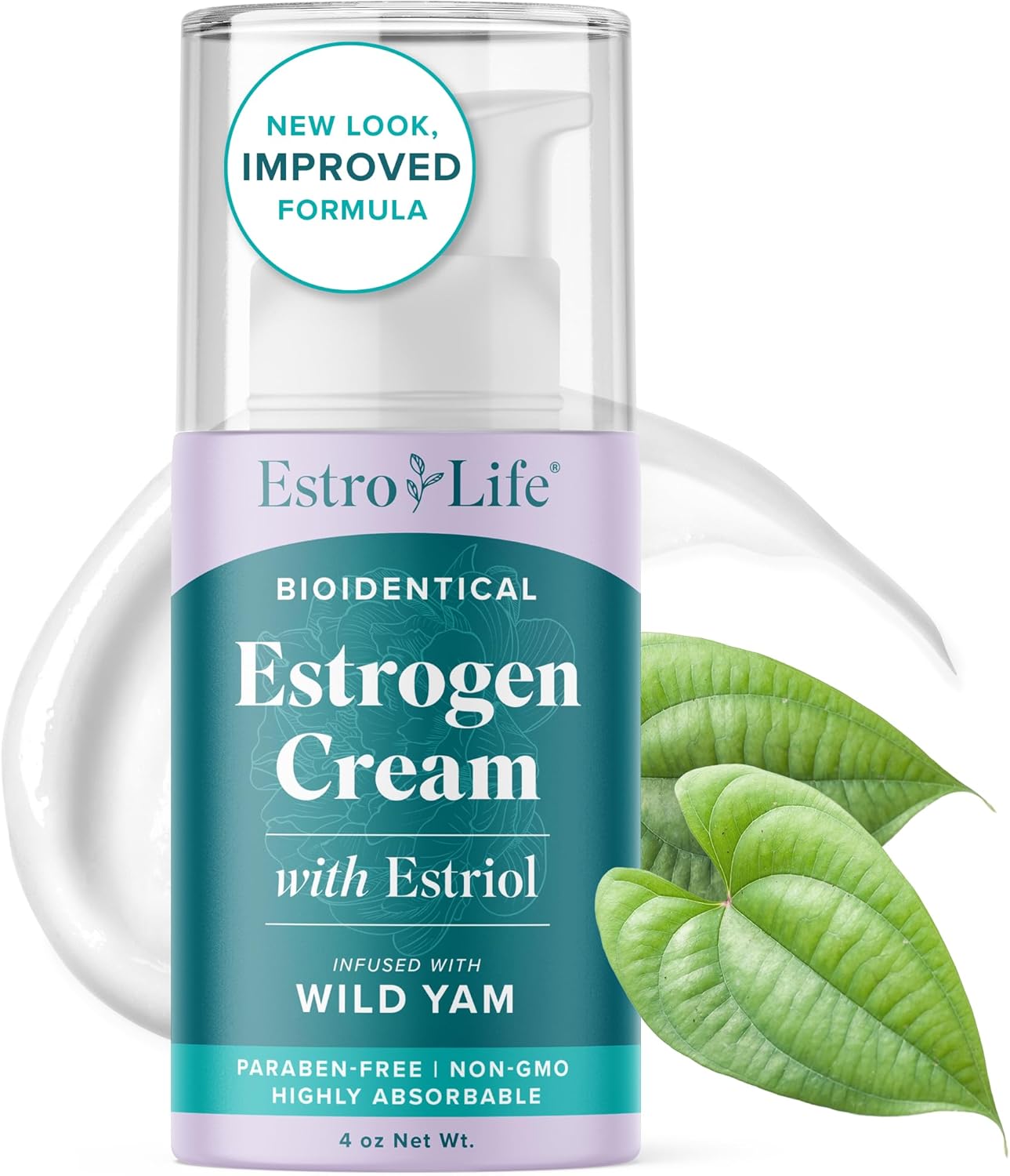 SMNutrition Estrogen Cream: Hormone Balance & Menopause Support | Bioidentical Formula with Wild Yam, Vitamin A, Black Currant Oil | 80 Servings, 4oz Pump
