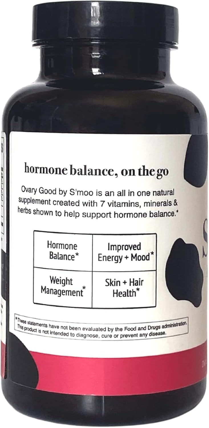 S'moo S’moo Ovary Good Capsules - 7-in-1 PCOS Supplement for Women's Hormone Balance, Fertility, and Ovarian Health (30 Day Supply)