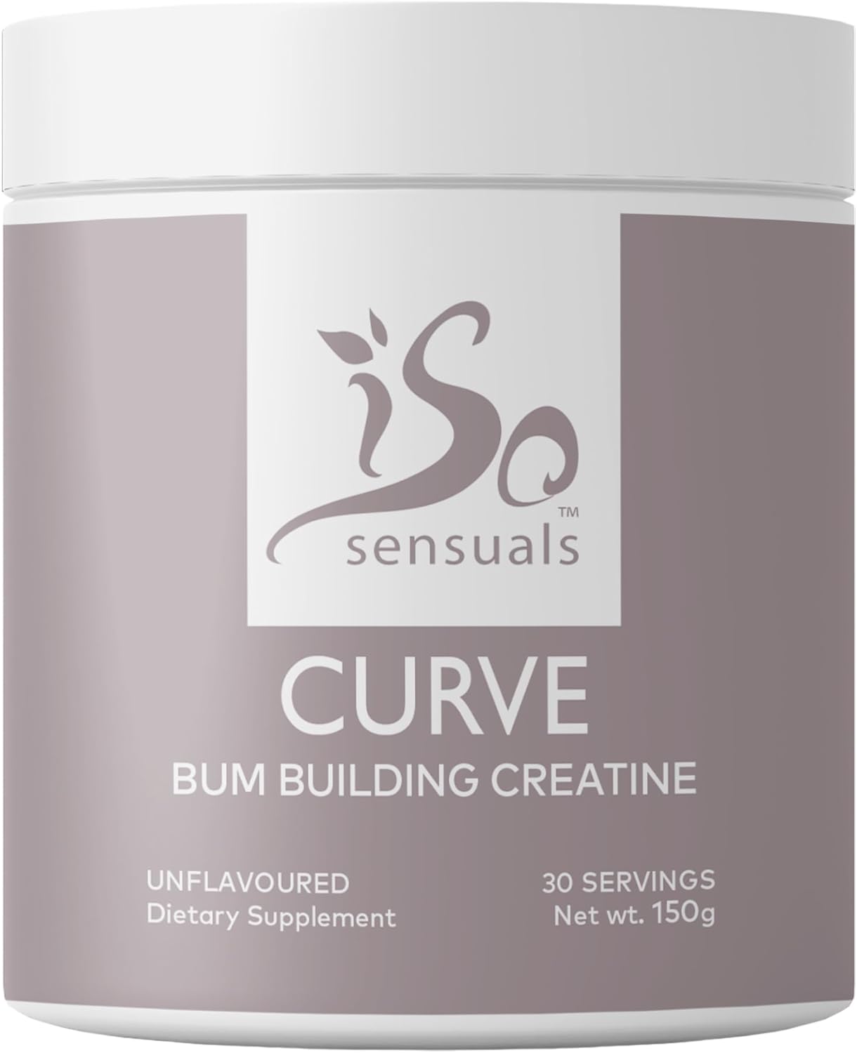 Smooth Muscle Builder for Women - IsoSensuals Curve Bum Building Creatine, Micronized 200 Mesh, Energy Supplement for Booty Gains, 30 Unflavored Peach Servings