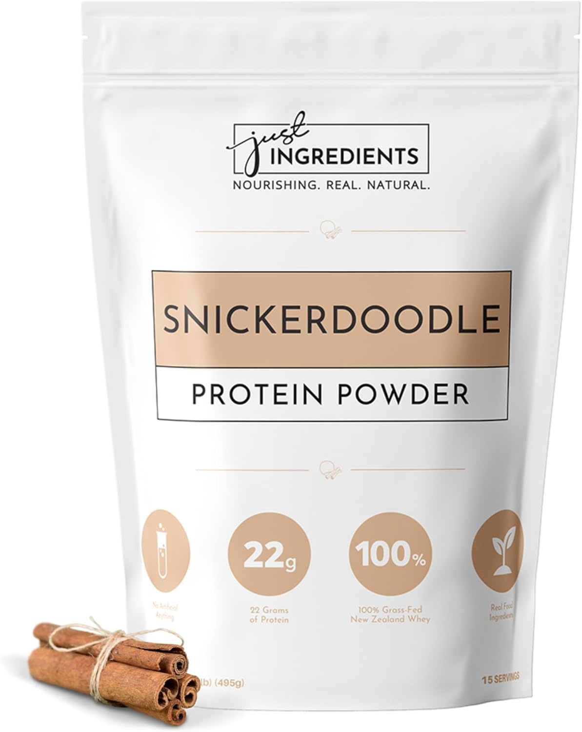 Snickerdoodle Protein Powder - 100% Grass-Fed Whey, Non-GMO, Gluten-Free - 15 Servings