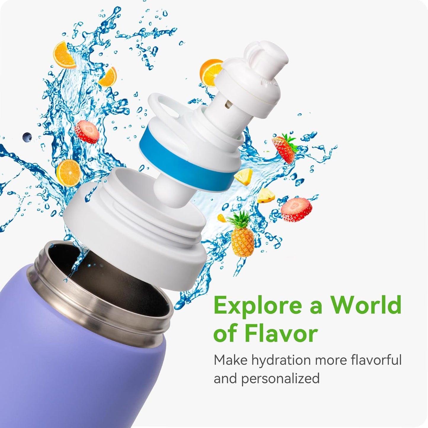 Snowfall Flavors Cartridge Adapter for Owala Bottle - Compatible with Cirkul Flavors Cartridge - BPA Free - Food Grade Silicone