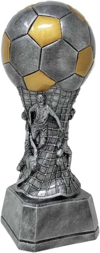 Soccer Team Tower Trophy - 9 Inch Tall - Engraved Plate Option - Ideal for Playoffs, Tournaments, and Championships