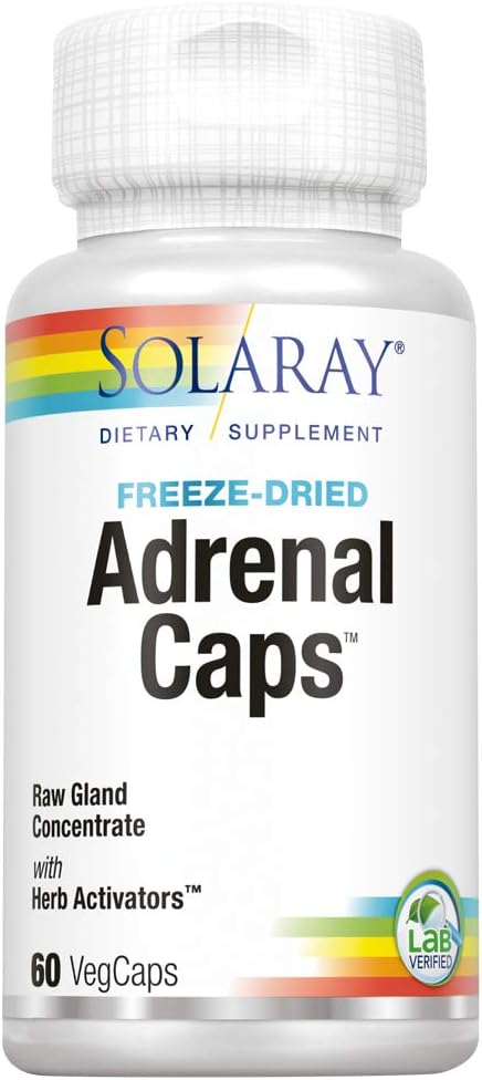 SOLARAY Adrenal Capsules - 60 Capsules, Natural Supplement for Adrenal Support