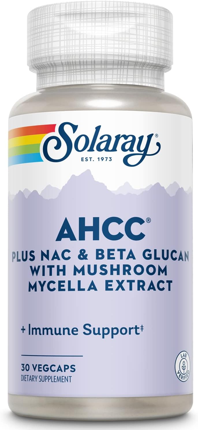 Solaray AHCC NAC Beta Glucan Vegetarian Capsules (30 Count)